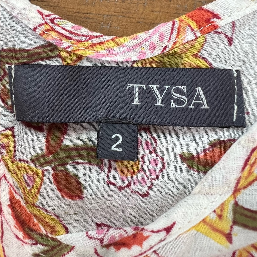 Tysa Design Floral Cotton Maxi Dress Block Print Cotton Boho Sundress Medium - Picture 9 of 13